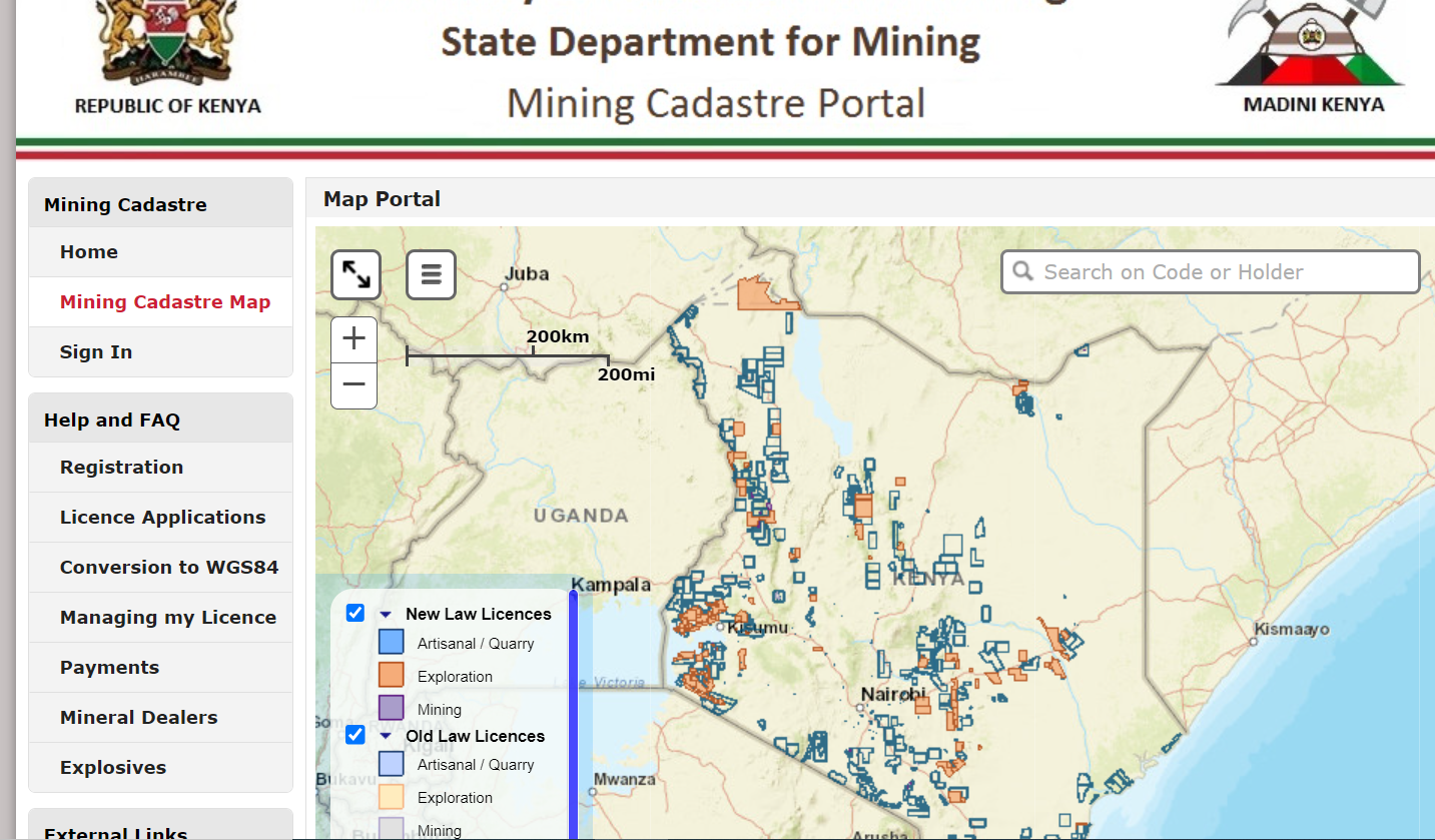 mining cadastre kenya